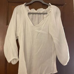 Lush White Textured Blouse